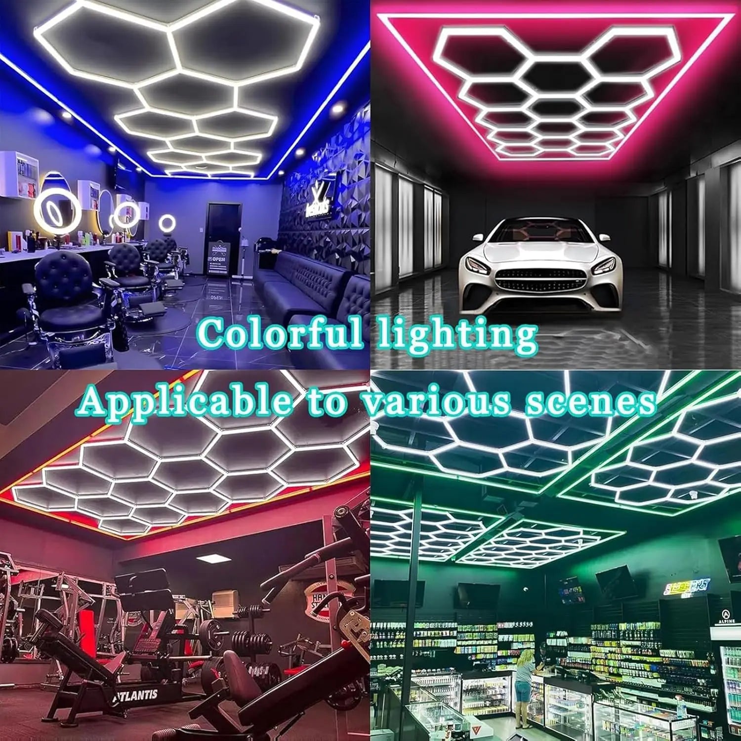 8-Grid Hexagon LED Garage Lights