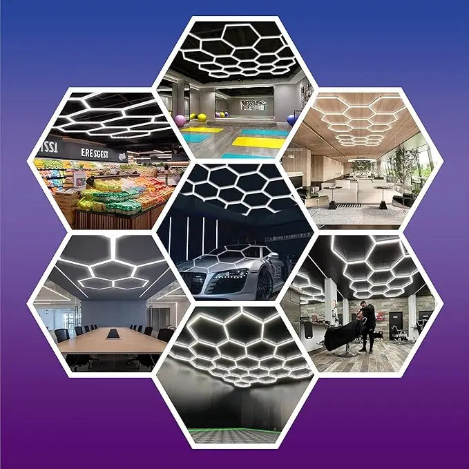 8-Grid Hexagon LED Garage Lights