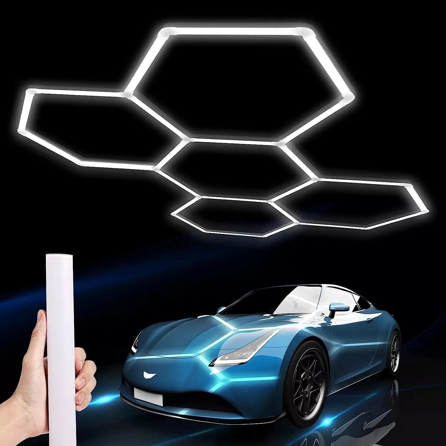8-Grid Hexagon LED Garage Lights