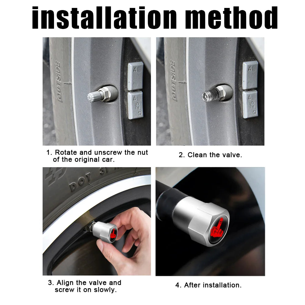 AUTCOAT 4Pcs/Set Tire Valve Caps